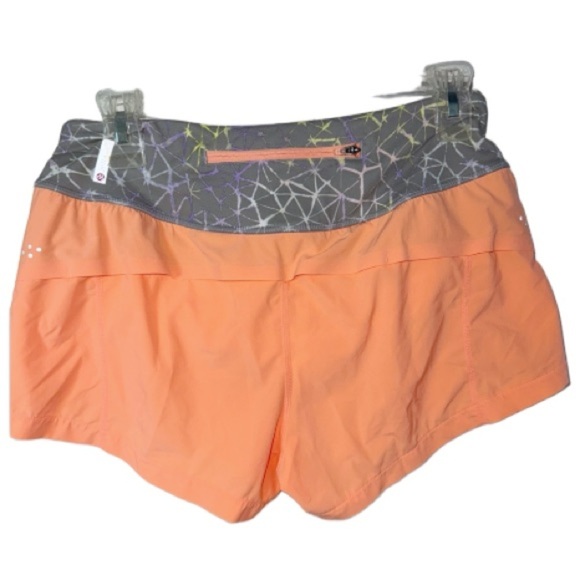 Zella Speedster Active Athletic Running Shorts Small Orange/Gray Brief Lining - Picture 4 of 13